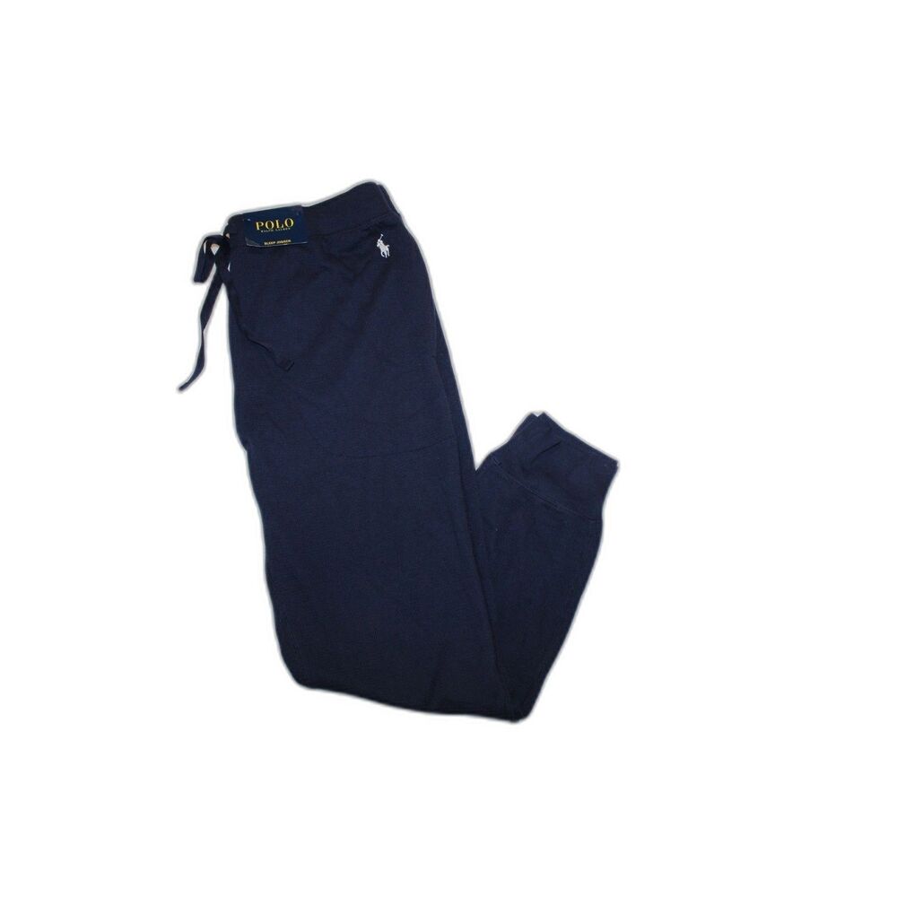 NWT POLO RALPH LAUREN MEN'S WAFFLE LOGO JOGGER BLUE L